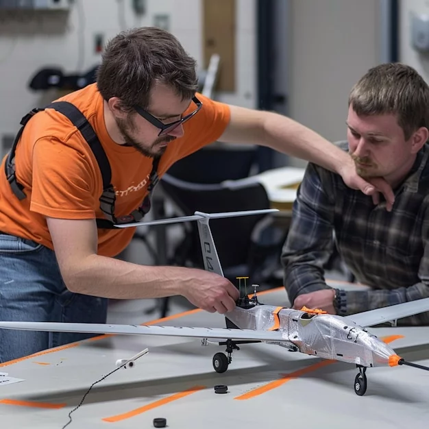 Maintenance of a drone, showcasing durable components that extend the product's life.