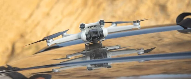 A series of high-resolution images showcasing the sleek design and cutting-edge technology of HarvestBuild's UAV components.